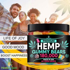 Natural Gummies Bear-Stress, Sleep, Calm, Pain, Muscle, Relax, Anxiety-USA Made