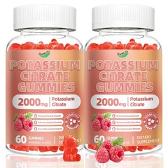 (2 Packs) Potassium Citrate 2000mg, Potassium Gummies for Adults-Boost Muscle Gr