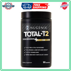 Nugenix Total-T2 Testosterone Booster and Nitric Oxide Booster for Men 90 Caps