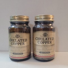 Solgar Chelated Copper, 100 Tablets Essential for Collagen Formation 2 Pack