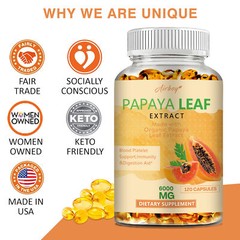 Papaya Leaf Extract Capsules -Support Digestive,Maintain Natural Platelet Levels