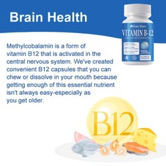 Vitamin B-12 (Methylcobalamin) Fast Dissolve – Strawberry 1,000 mcg 120 Capsules