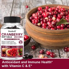 Cranberry 25000mg Fruit Extract with Vitamin C Softgels 120 Capsules