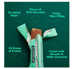 Barebells Soft Protein Bars Mint Chocolate 24 Pack 16g Protein 1g Sugar
