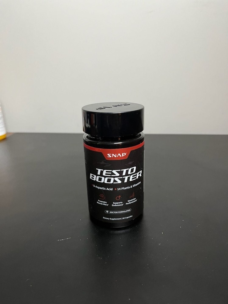 Snap Supplements Testo Booster, D-Aspartic Acid + 14 Plants & Vitamins, 90 Capsu