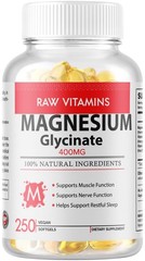 Magnesium Glycinate 400mg – 250 Softgels For Sleep Stress Relief Support Bone