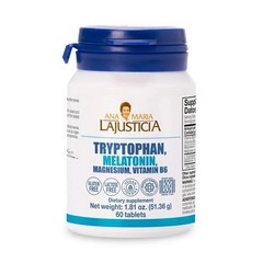 TRYPTOPHAN WITH MELATONIN, MAGNESIUM AND VITAMIN B6. ANA MARIA LAJUSTICIA 60 tab