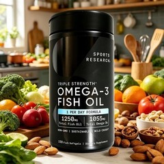 Sports Research three Strength Omega-3 Fish Oil, 150 Fish Softgels