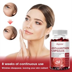Astaxanthin 120pcs,Promotes Brain Cell Development,Supports Eye and Skin Health