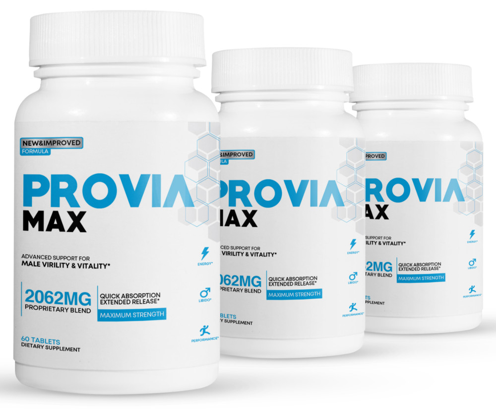 3 Pack Provia Max, advanced support for male virility & vitality-60 Tablets x3