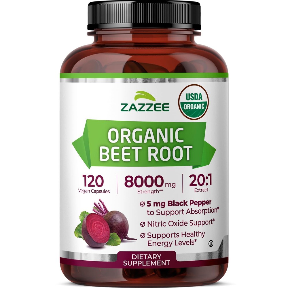 Zazzee USDA Organic Beet Root 201 Extract, 120 Vegan Quick Release Capsules, …