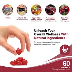 Apple Cider Vinegar Gummies Diet Supplement for Digestion – 60 Count, Pack of 3