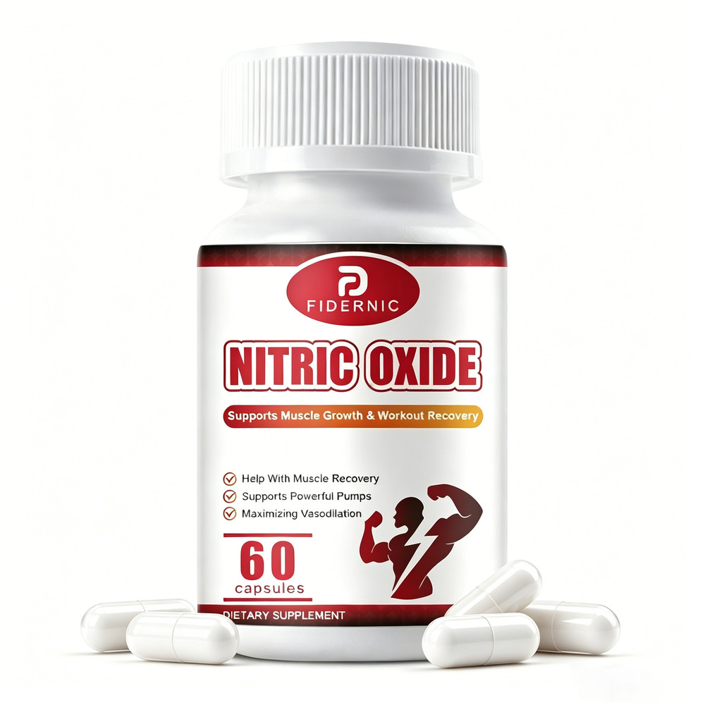 60 Capsules Nitric Oxide Booster Supplement for Vasodilation & Muscle Health