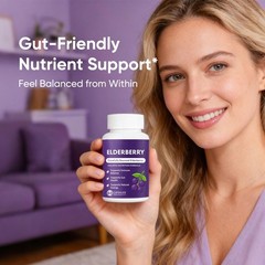 Advanced Elvera Elderberry Gut Support Complex – Organic Black Elderberry Soft C