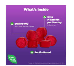 Melatonin -strawberry flavor 5 mg of 90 gummy  EXP：12/2025 or better