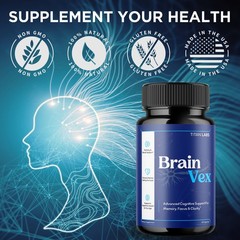 (3 Pack) BrainVex Nootropic All Natural Brain Supplement Brain Vex 180 Capsules