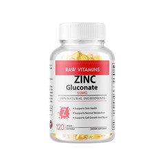 Zinc Gluconate Skin Metabolism (50mg) Gluten Free and Non-GMO 240 Softgel USA