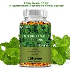 120pcs Enteric Coated Peppermint-for Abdominal Pain,Improved Nutrient Absorption