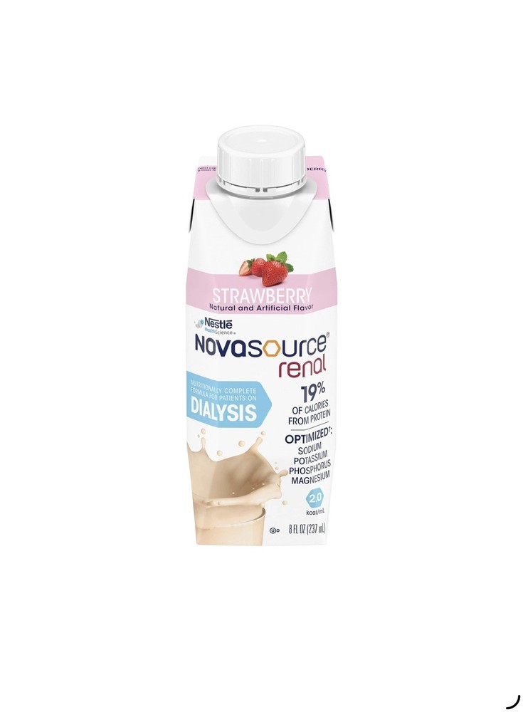 Novasource Renal Strawberry Flavor 8 oz -Case of 24