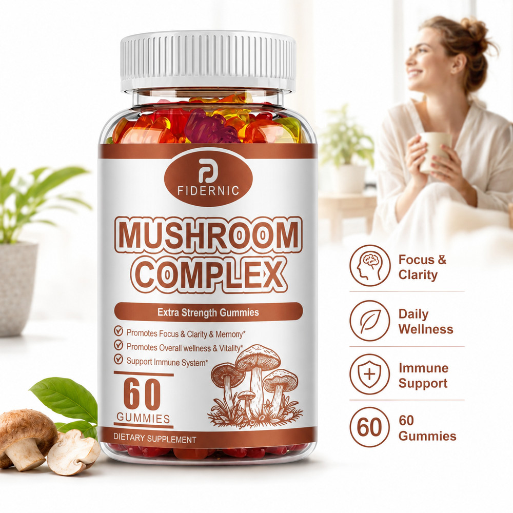 Mushroom Complex 60 Gummies Focus Immune Wellness Supplement
