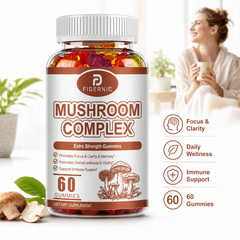 Mushroom Complex 60 Gummies Focus Immune Wellness Supplement