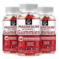 Magnesium Glycinate Gummies 400mg Potassium Vitamin D B6 60ct