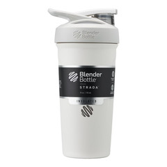 BlenderBottle Strada Insulated Stainless Steel Shaker 24 oz White Leakproof