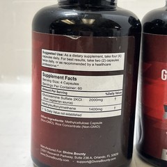 Divine Bounty 2000mg Glucosamine Msm 1400 Mg 240 Ct Exp 1/27 Two Pack Vegan