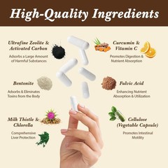 Detox Capsules with Zeolite, Activated Charcoal & Bentonite Clay – 90 Count