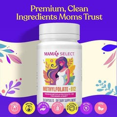 Mama’s Select Methylfolate 5-MTHF + B12 Pregnancy Breastfeeding 30 Capsules