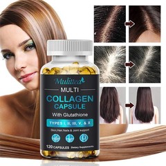 Multi Collagen Capsules Types I,II,III,V,X with Glutathione for Skin,Hair,Nails