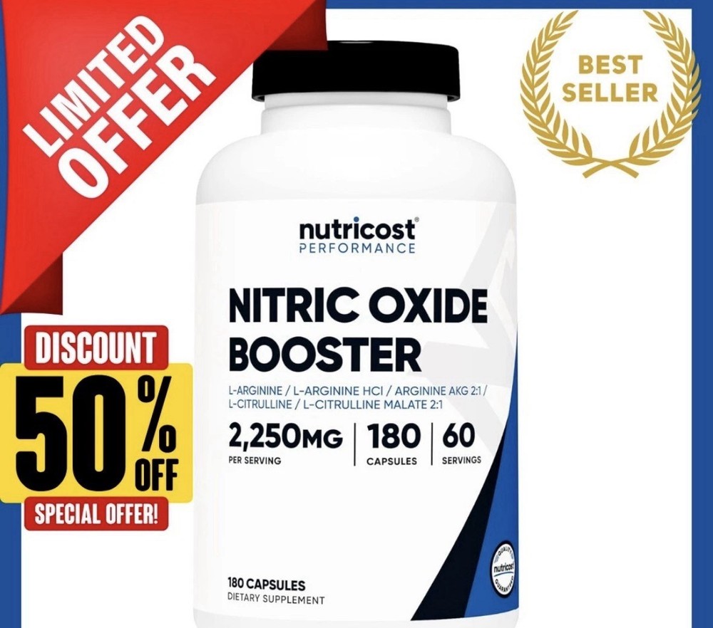 Nutricost Nitric Oxide Booster 750mg, 180 Capsules, 60 Servings