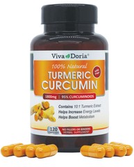 Viva Doria Turmeric Curcumin with Ginger, Supplement, 1800mg, 120 Capsules