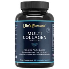 Life’s Fortune Multi Collagen Peptide Hydrolyzed with Digest Enzyme, 60 Capsules