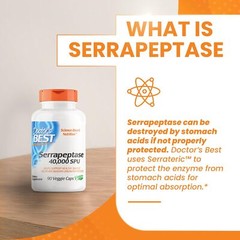 Doctor’s Best Serrapeptase 90 Veggie Caps Non GMO Vegan Respiratory Health