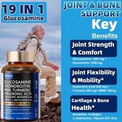 Glucosamine Chondroitin MSM Triple Strength Turmeric Joint Support 2800mg 120ct