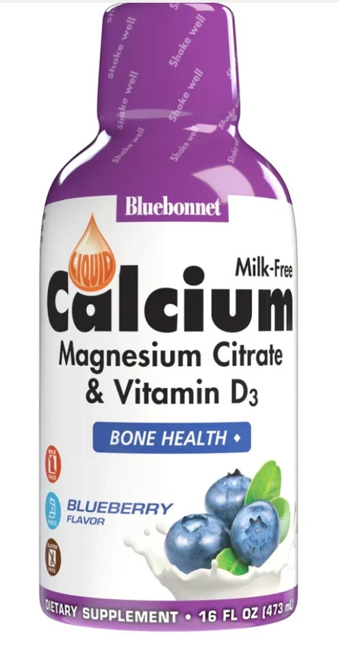 Bluebonnet Liquid Calcium Magnesium Citrate & Vitamin D3 Blueberry 16 fl.oz