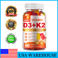 MENXI Vitamin D3 K2 Gummies – 60 Count – Supports Healthy Bone Heart