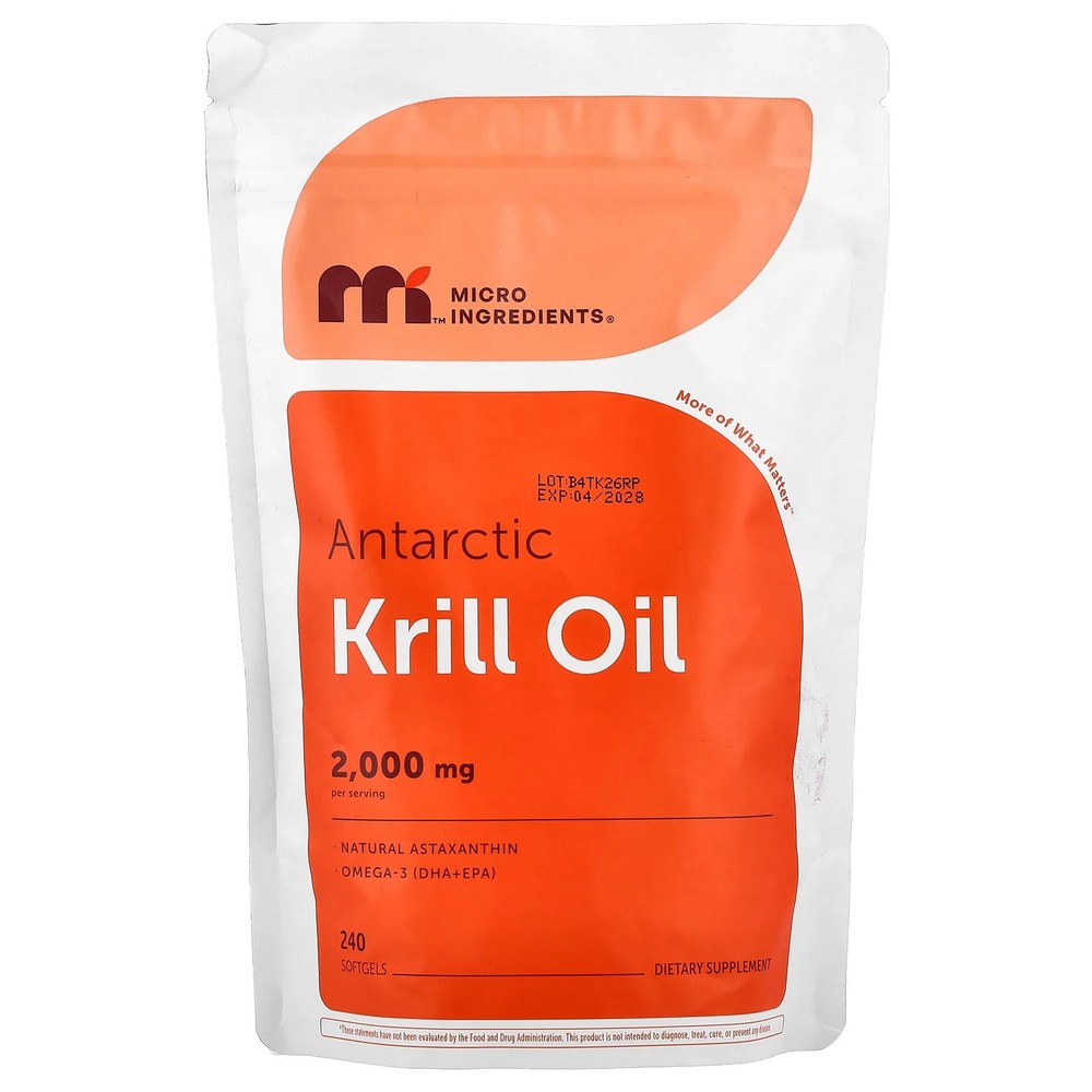 2 X Micro Ingredients, Antarctic Krill Oil, 240 Softgels (1,000 mg per Softgel)
