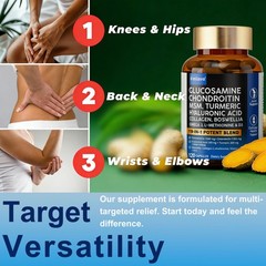 Glucosamine Chondroitin MSM Triple Strength Turmeric Joint Support 2800mg 120ct