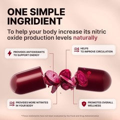 Organic Beet Root Powder 90 Capsules – Nitric Oxide Supplements for Circulation
