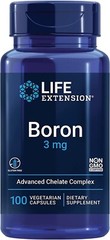 Life Extension, Boron 3 mg , 100 vegetarian capsules(5 bottles , EXP 06/2025)