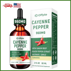 Cayenne Pepper Drops Supplements Liquid 960mg, Beet Root Powder, Turmeric,Ginger