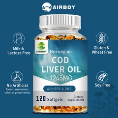 Norwegian Cod Liver Oil- EPA, DHA-Immune Support, Brain Health, Boost Metabolism