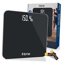Digital Scale, Bathroom Scale, Batteries Included, Scale Body One Size Black