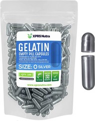 Size 0 Silver Empty Gelatin Capsules Gelcaps Pills Kosher Caps