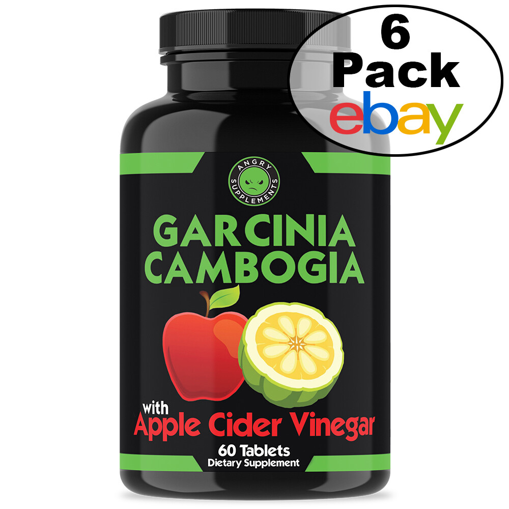 Angry Supplements Weight Loss Garcinia Cambogia with Apple Cider Vinegar 6 Pack