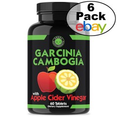 Angry Supplements Weight Loss Garcinia Cambogia with Apple Cider Vinegar 6 Pack