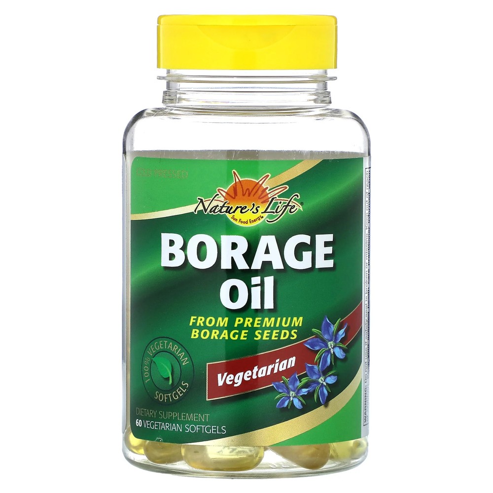 2 X Nature’s Life, Vegetarian Borage Oil, 60 Vegetarian Softgels (1,000 mg per