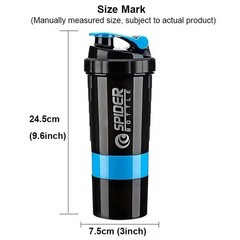 3 Layer Protein Shaker Bottle Sports Fitness Milkshake Mixer Cup Large Capacity